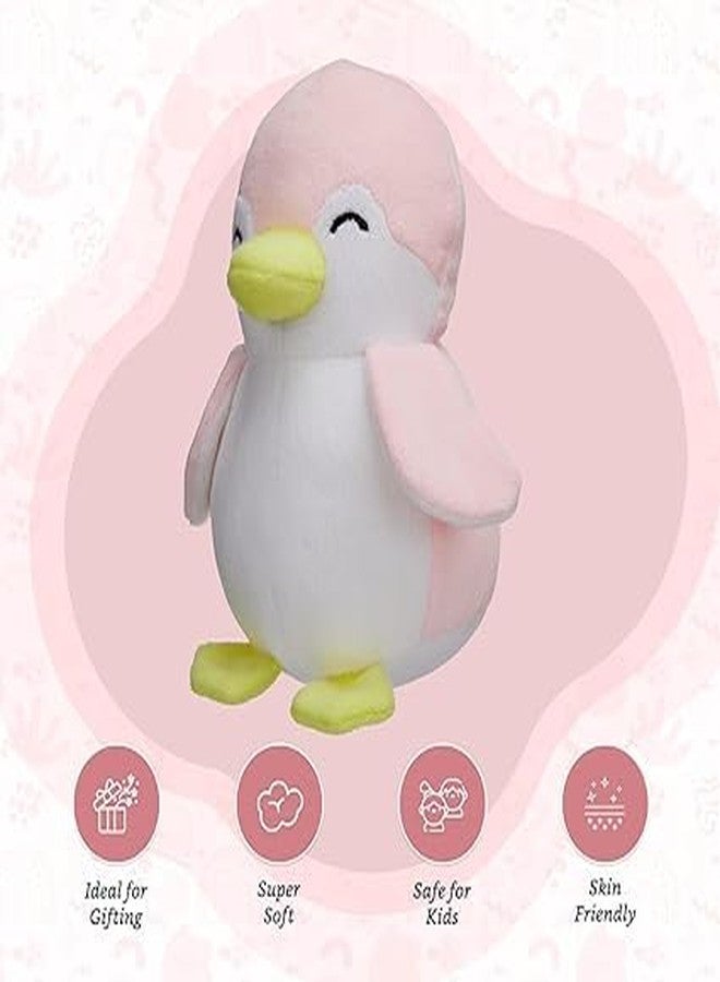 Fabbay Plush Sleeping Penguin Toy, 28 cm, Soft Toy for Kids, Super-Soft, Pink & White - Image 2